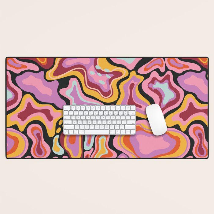 Splish splash pink Desk Mat Gallery Image 1