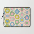 Pastel Flowers Happy Retro Spring Pattern Laptop Sleeve Gallery Image 1