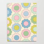 Pastel Flowers Happy Retro Spring Pattern Notebook Gallery Image 4