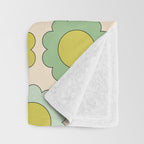 Pastel Flowers Happy Retro Spring Pattern Throw Blanket Gallery Image 3