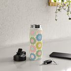 Pastel Flowers Happy Retro Spring Pattern Water Bottle Gallery Image 4