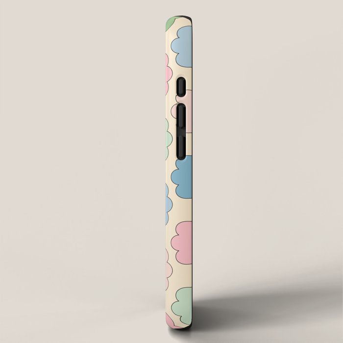 Pastel Flowers Happy Retro Spring Pattern iPhone Case Gallery Image 2