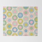 Pastel Flowers Happy Retro Spring Pattern Throw Blanket Gallery Image 2