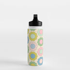 Pastel Flowers Happy Retro Spring Pattern Water Bottle Gallery Image 3