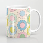 Pastel Flowers Happy Retro Spring Pattern Coffee Mug Gallery Image 1