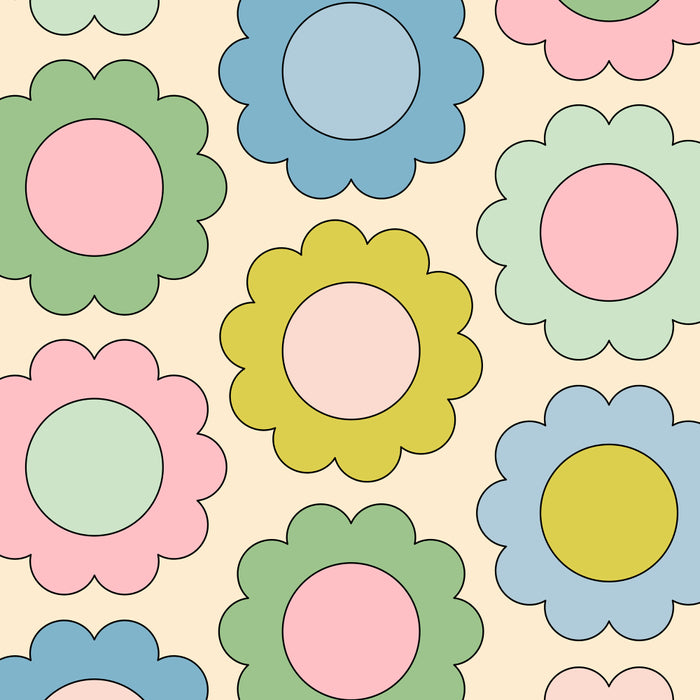 Pastel Flowers Happy Retro Spring Pattern Coffee Mug Gallery Image 2