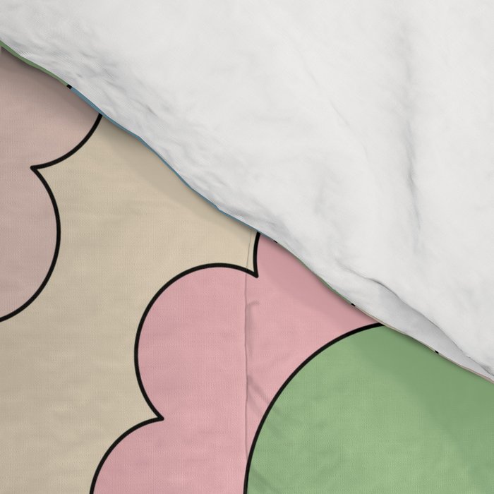 Pastel Flowers Happy Retro Spring Pattern Comforter Gallery Image 4