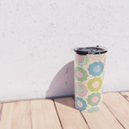 Pastel Flowers Happy Retro Spring Pattern Travel Mug Gallery Image 4