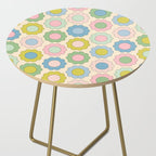 Pastel Flowers Happy Retro Spring Pattern Side Table Gallery Image 2
