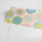 Pastel Flowers Happy Retro Spring Pattern Wrapping Paper Gallery Image 2