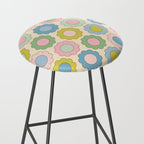 Pastel Flowers Happy Retro Spring Pattern Stool Gallery Image 2