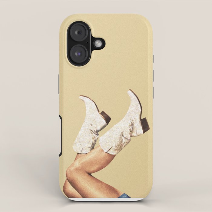 These Boots - Glitter Yellow & Tan iPhone Case Gallery Image 1