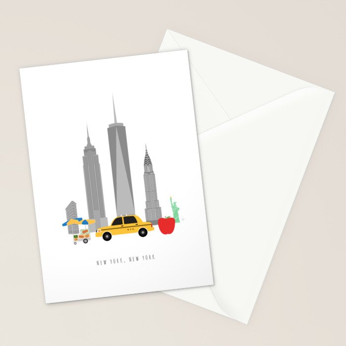 New York City, NYC Skyline Stationery Card Gallery Image 2