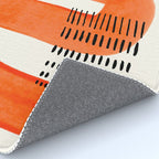 Mid Century Modern abstract Minimalist Fun Colorful Shapes Patterns Orange Watercolor Wiggle Stroke Rug Gallery Image 4