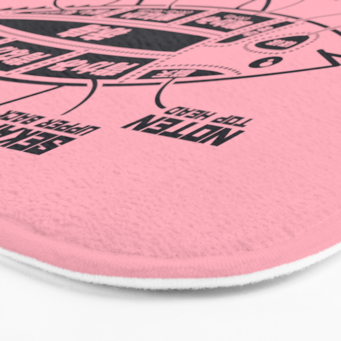 Tuna Anatomy Japanese Maguro Sushi - Coral Bath Mat Gallery Image 3