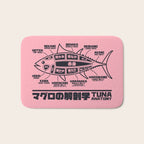 Tuna Anatomy Japanese Maguro Sushi - Coral Bath Mat Gallery Image 1