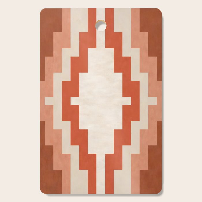 Traditional Retro Aztec Motif Rusty Colors Cutting Board Gallery Image 1
