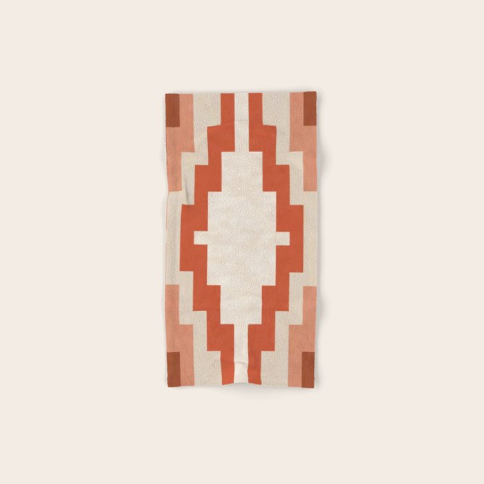 Traditional Retro Aztec Motif Rusty Colors Bath Towel Gallery Image 1
