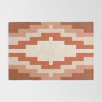 Traditional Retro Aztec Motif Rusty Colors Rug Gallery Image 2