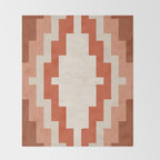 Traditional Retro Aztec Motif Rusty Colors Throw Blanket Gallery Image 2