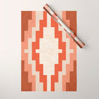 Traditional Retro Aztec Motif Rusty Colors Wrapping Paper Gallery Image 1