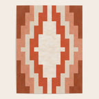 Traditional Retro Aztec Motif Rusty Colors Poster Gallery Image 4