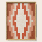 Traditional Retro Aztec Motif Rusty Colors Serving Tray Gallery Image 1