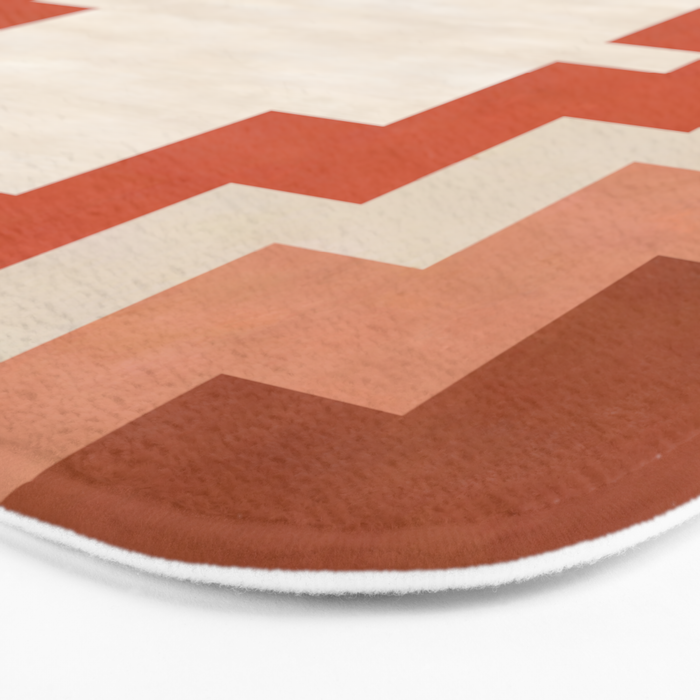 Traditional Retro Aztec Motif Rusty Colors Bath Mat Gallery Image 3