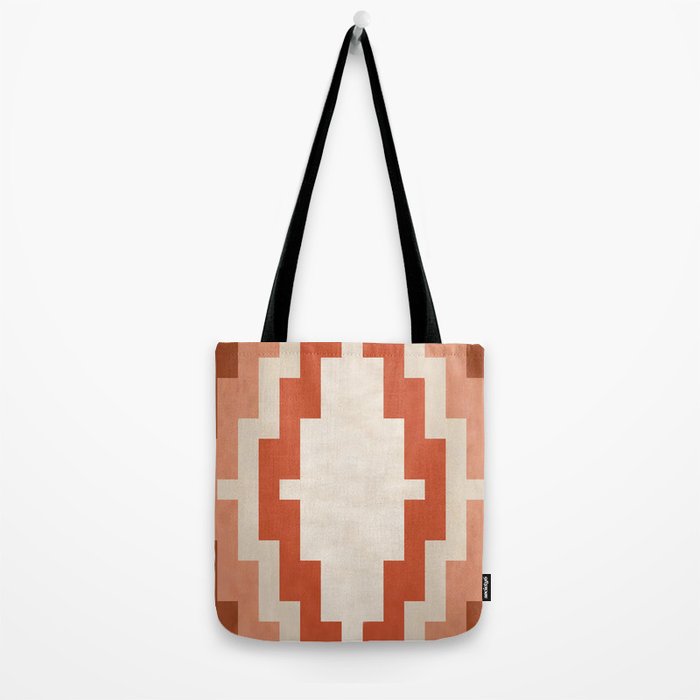 Traditional Retro Aztec Motif Rusty Colors Tote Bag Gallery Image 2