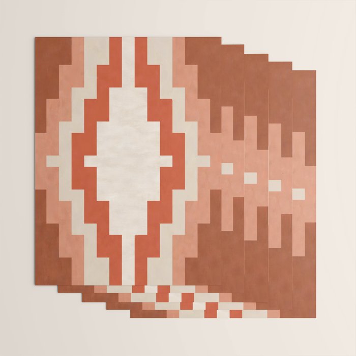 Traditional Retro Aztec Motif Rusty Colors Wrapping Paper Gallery Image 3