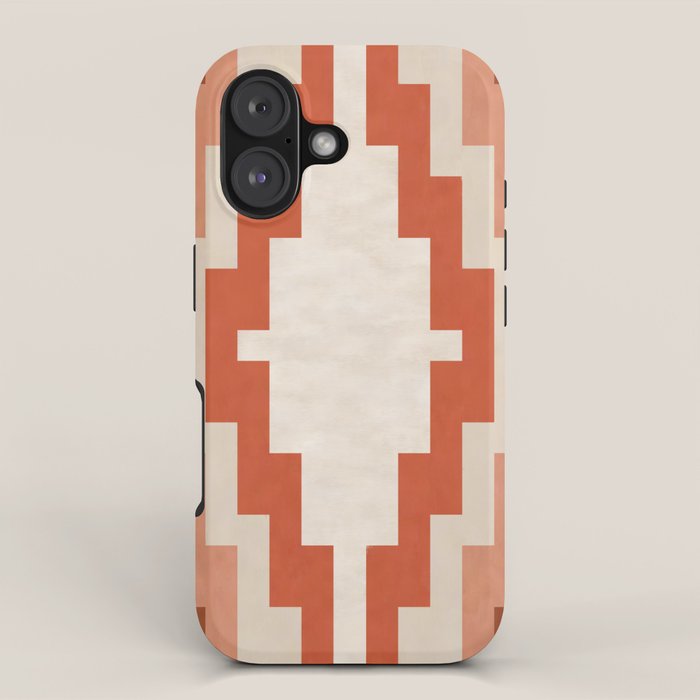Traditional Retro Aztec Motif Rusty Colors iPhone Case Gallery Image 1