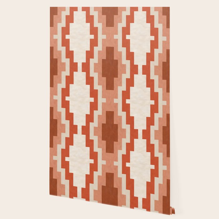 Traditional Retro Aztec Motif Rusty Colors Wallpaper Gallery Image 2