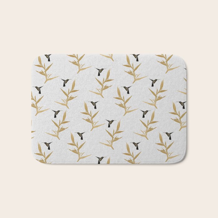 Hummingbird & Flower II Bath Mat Gallery Image 1