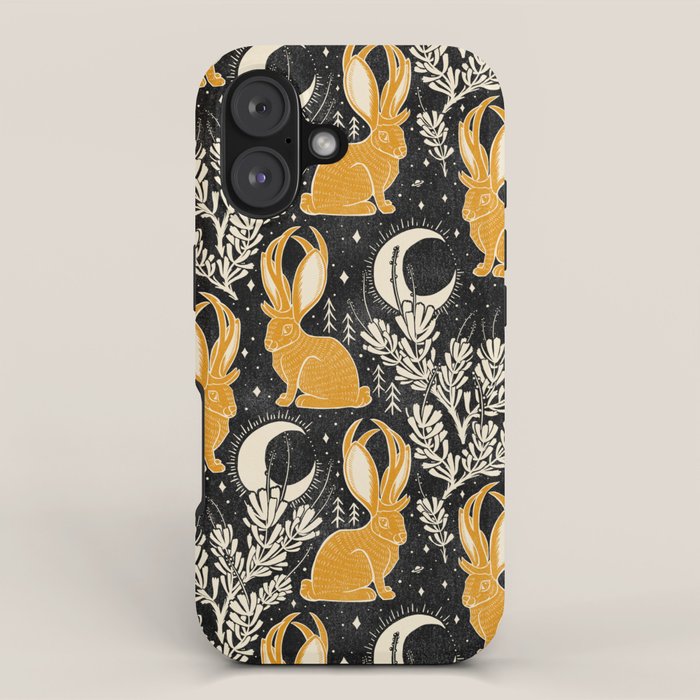 Jackalope - black & marigold  iPhone Case Gallery Image 1