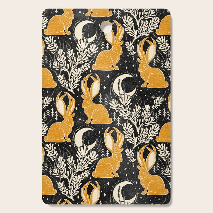 Jackalope - black & marigold  Cutting Board Gallery Image 1