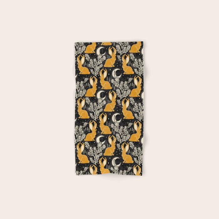 Jackalope - black & marigold  Bath Towel Gallery Image 1