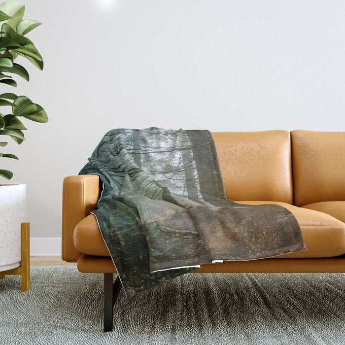Into The Forest V - Pacific Northwest Nature Adventure Throw Blanket Gallery Image 1