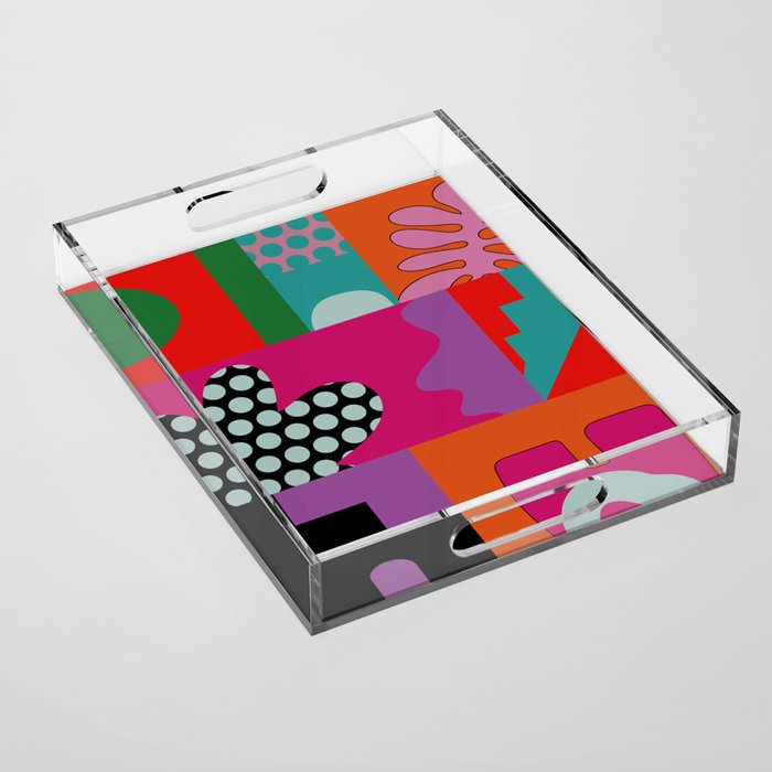 abstraction  pink minimal Acrylic Tray Gallery Image 1