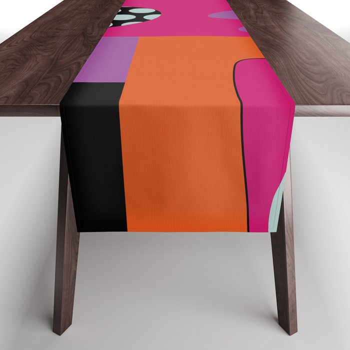 Abstraction Pink Minimal Table Runner