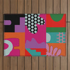 abstraction  pink minimal Outdoor Rug Gallery Image 1