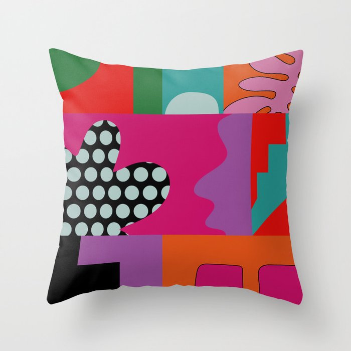 abstraction  pink minimal Throw Pillow Gallery Image 6