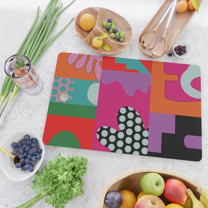 abstraction  pink minimal Cutting Board Gallery Image 2
