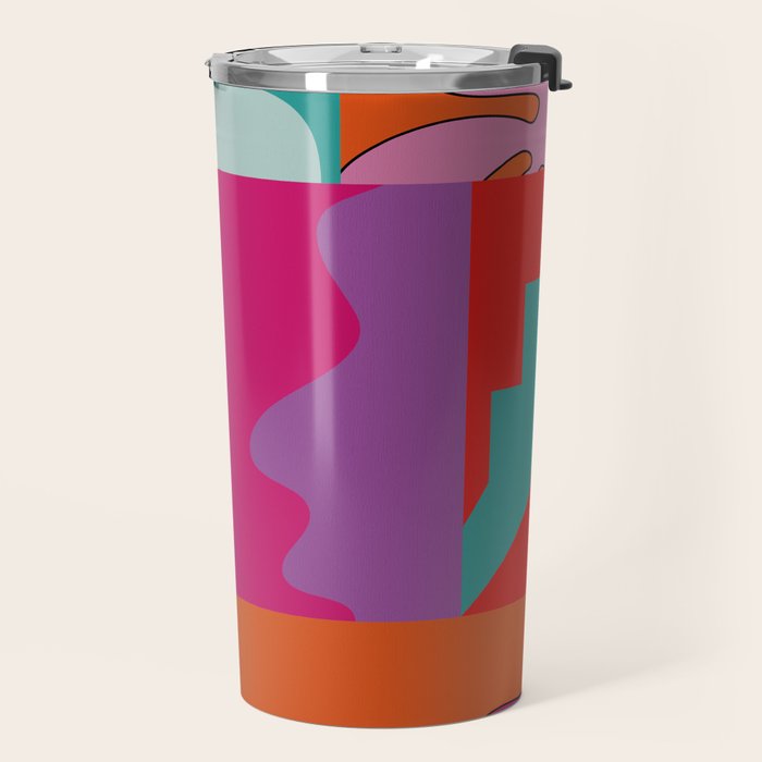 abstraction  pink minimal Travel Mug Gallery Image 2
