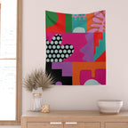abstraction  pink minimal Wall Tapestry Gallery Image 2