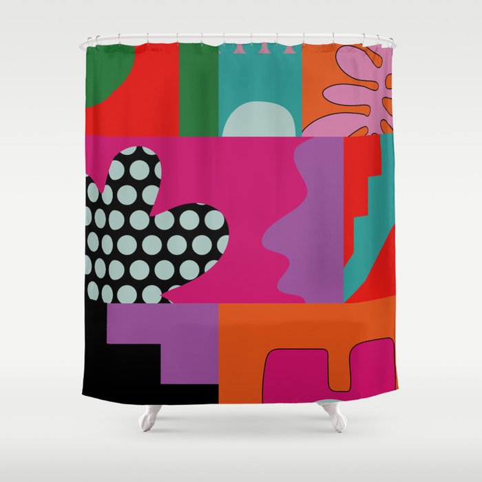 abstraction  pink minimal Shower Curtain Gallery Image 1