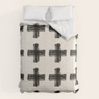 Hand Painted Swiss Cross Pattern - Black on Beige Comforter Gallery Image 6