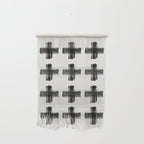 Hand Painted Swiss Cross Pattern - Black on Beige Wall Hanging Gallery Image 1