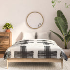 Hand Painted Swiss Cross Pattern - Black on Beige Comforter Gallery Image 3