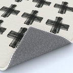 Hand Painted Swiss Cross Pattern - Black on Beige Rug Gallery Image 4