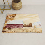 Rustic Country Barn Painting in Yellow Ochre & Brown Rug Gallery Image 1